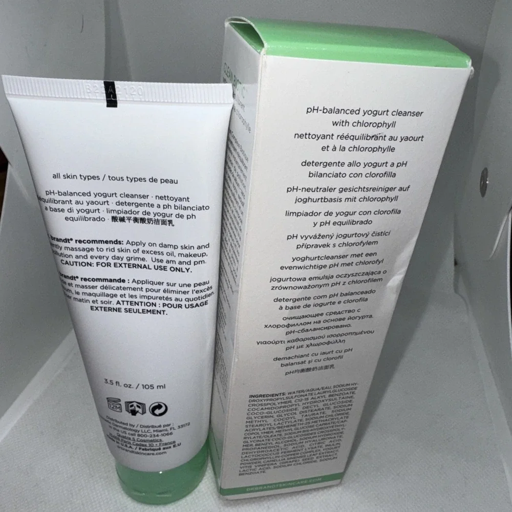 DR. BRANDT Clean Biotic pH-Balanced Yogurt Cleanser w/Chlorophyll 3.5 oz -‎ NIB